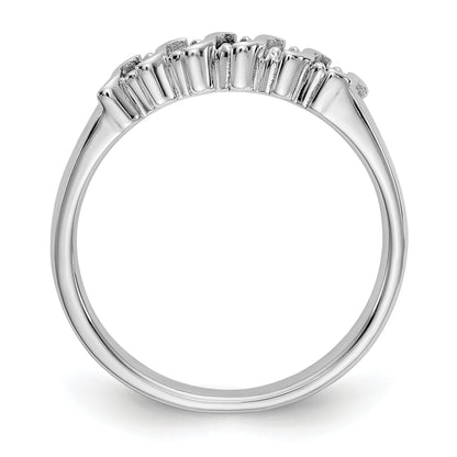 10K White Gold Diamond W/Sapphire Band