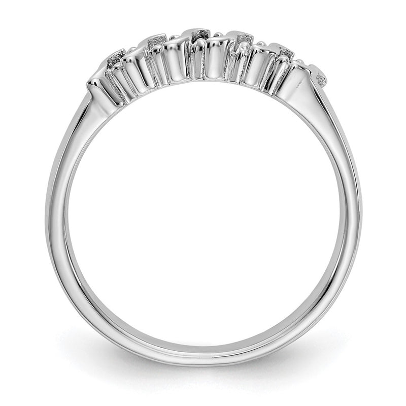 10K White Gold Diamond W/Sapphire Band
