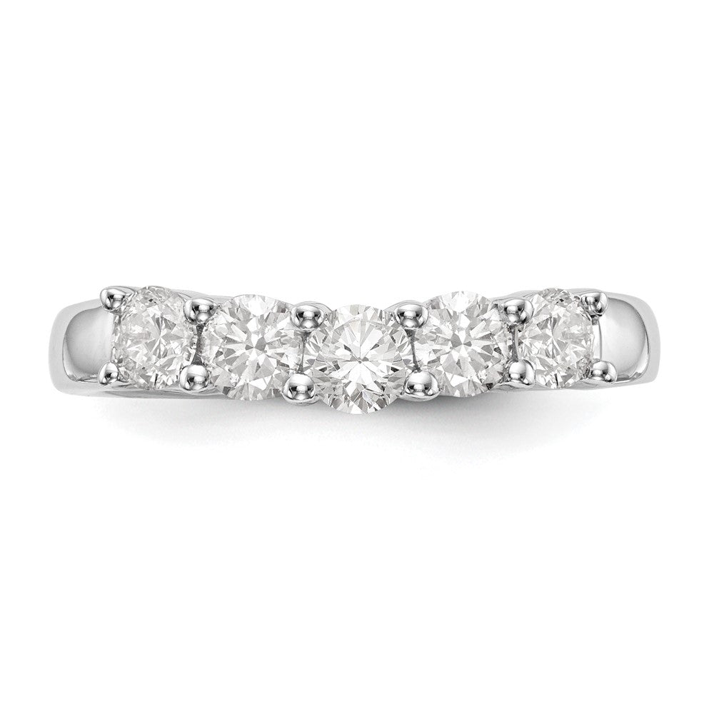 14K White Gold True Origin 7/8 Carat Lab Grown Diamond Vs/Si D E F 5 Stone Band