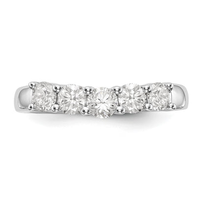 14K White Gold True Origin 7/8 Carat Lab Grown Diamond Vs/Si D E F 5 Stone Band