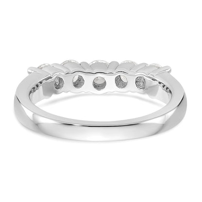 14K White Gold True Origin 7/8 Carat Lab Grown Diamond Vs/Si D E F 5 Stone Band