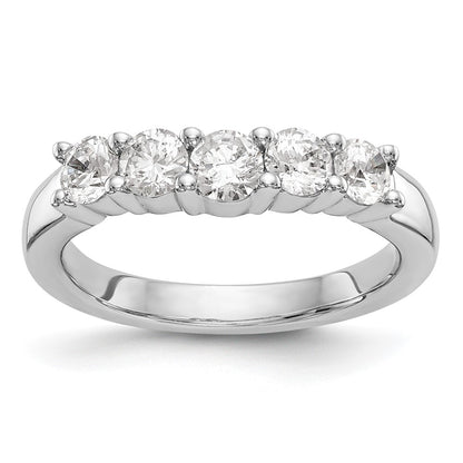 14K White Gold True Origin 7/8 Carat Lab Grown Diamond Vs/Si D E F 5 Stone Band