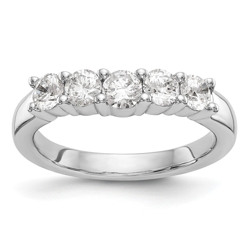 14K White Gold True Origin 7/8 Carat Lab Grown Diamond Vs/Si D E F 5 Stone Band
