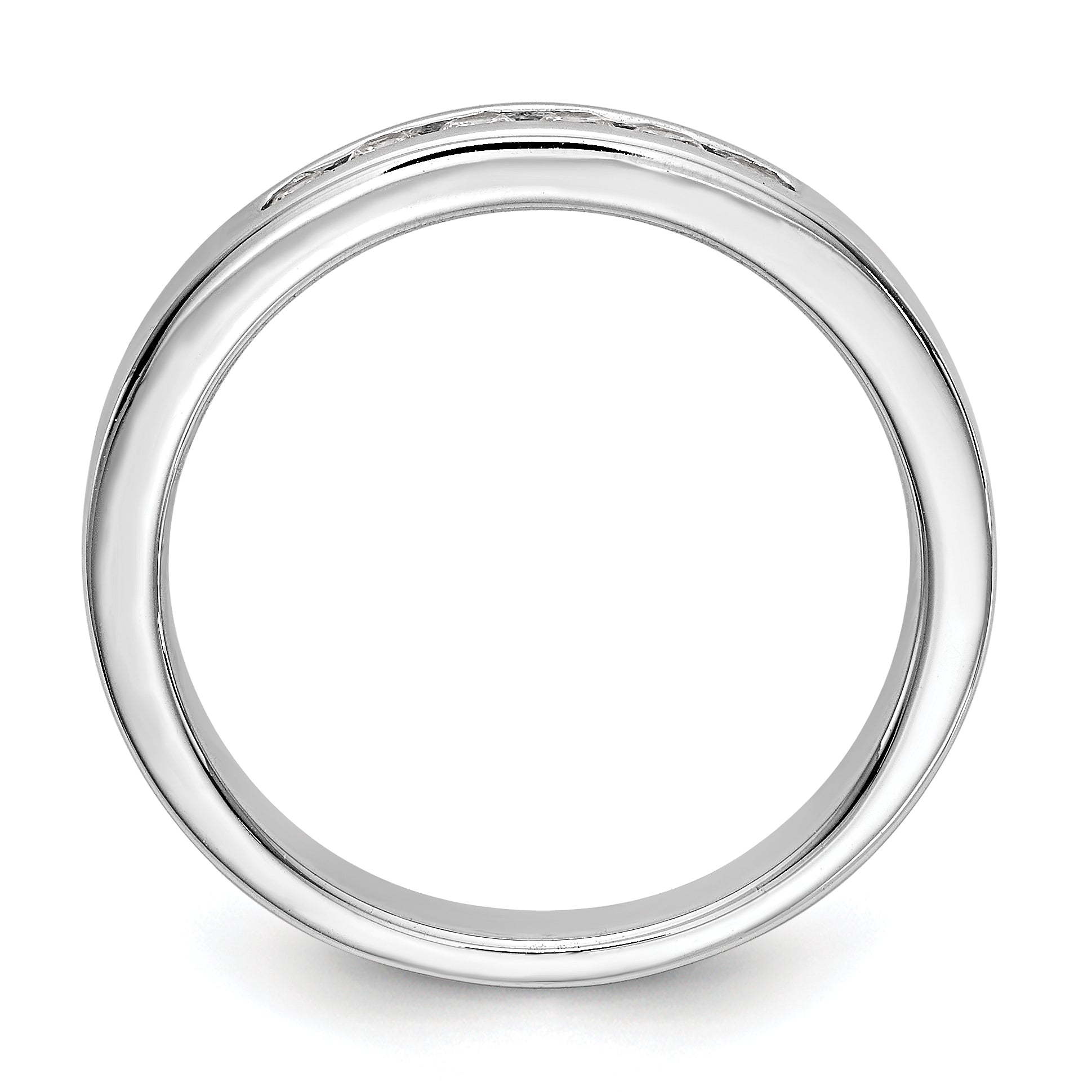 14K White Gold 6-Stone Real Diamond Channel Band