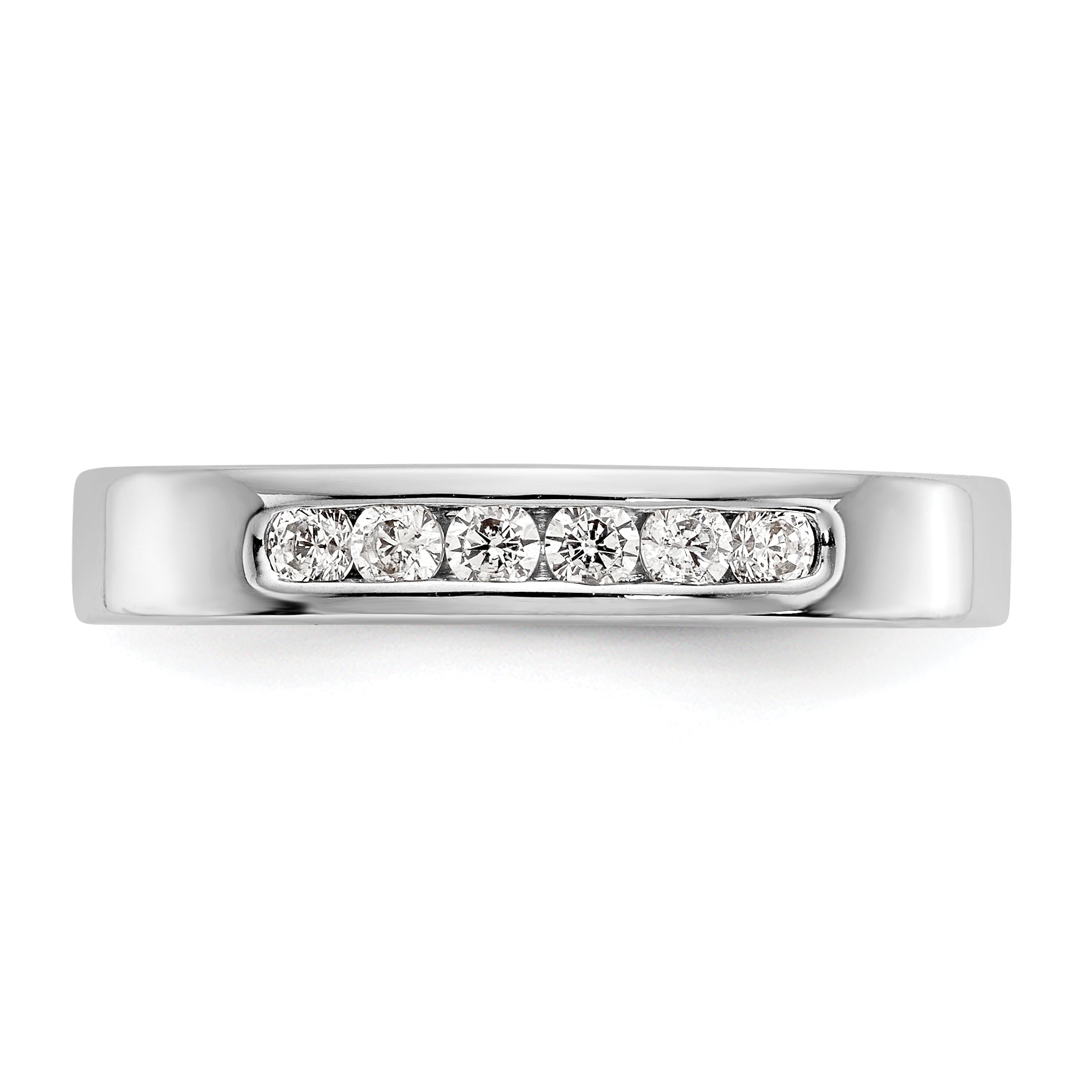 14K White Gold 6-Stone Real Diamond Channel Band