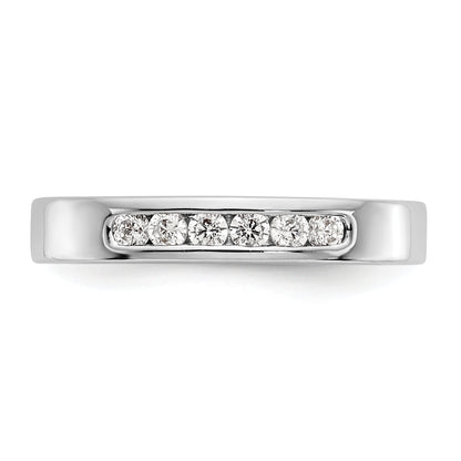 14K White Gold 6-Stone Real Diamond Channel Band