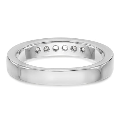 14K White Gold 6-Stone Real Diamond Channel Band