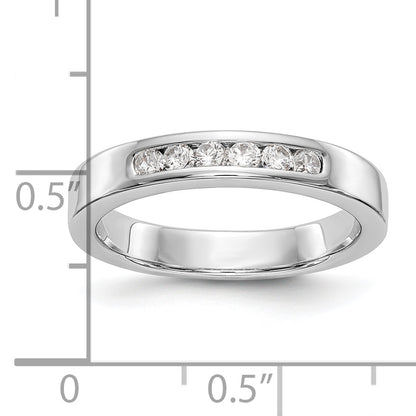 14K White Gold 6-Stone Real Diamond Channel Band