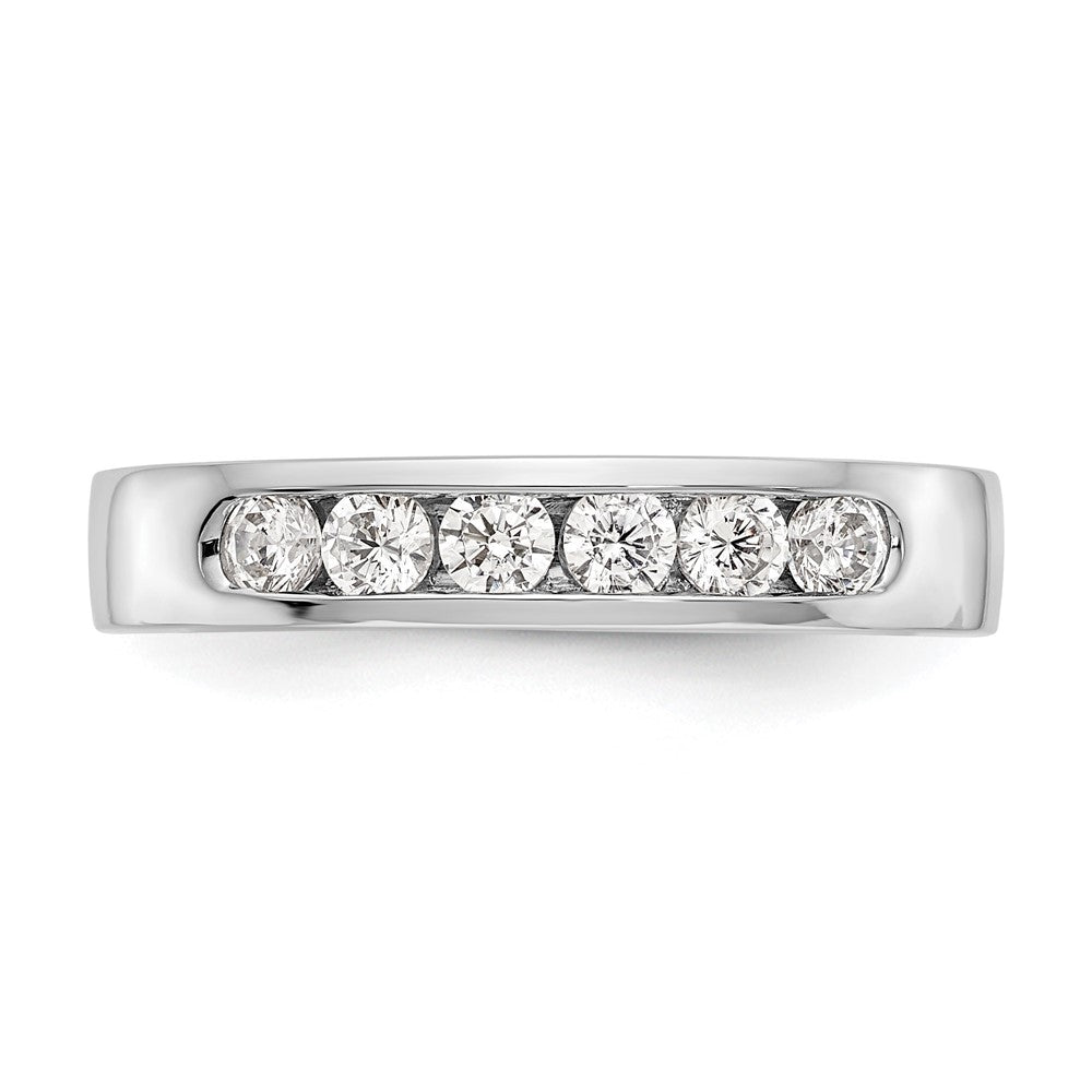 14K White Gold 6 Stone Diamond Channel Band