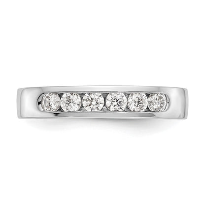 14K White Gold 6 Stone Diamond Channel Band