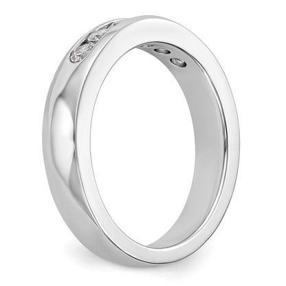 14K White Gold 6 Stone Diamond Channel Band