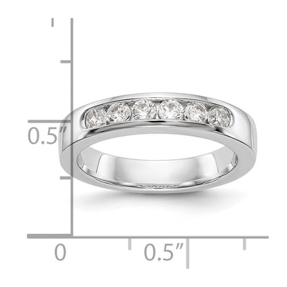 14K White Gold 6 Stone Diamond Channel Band