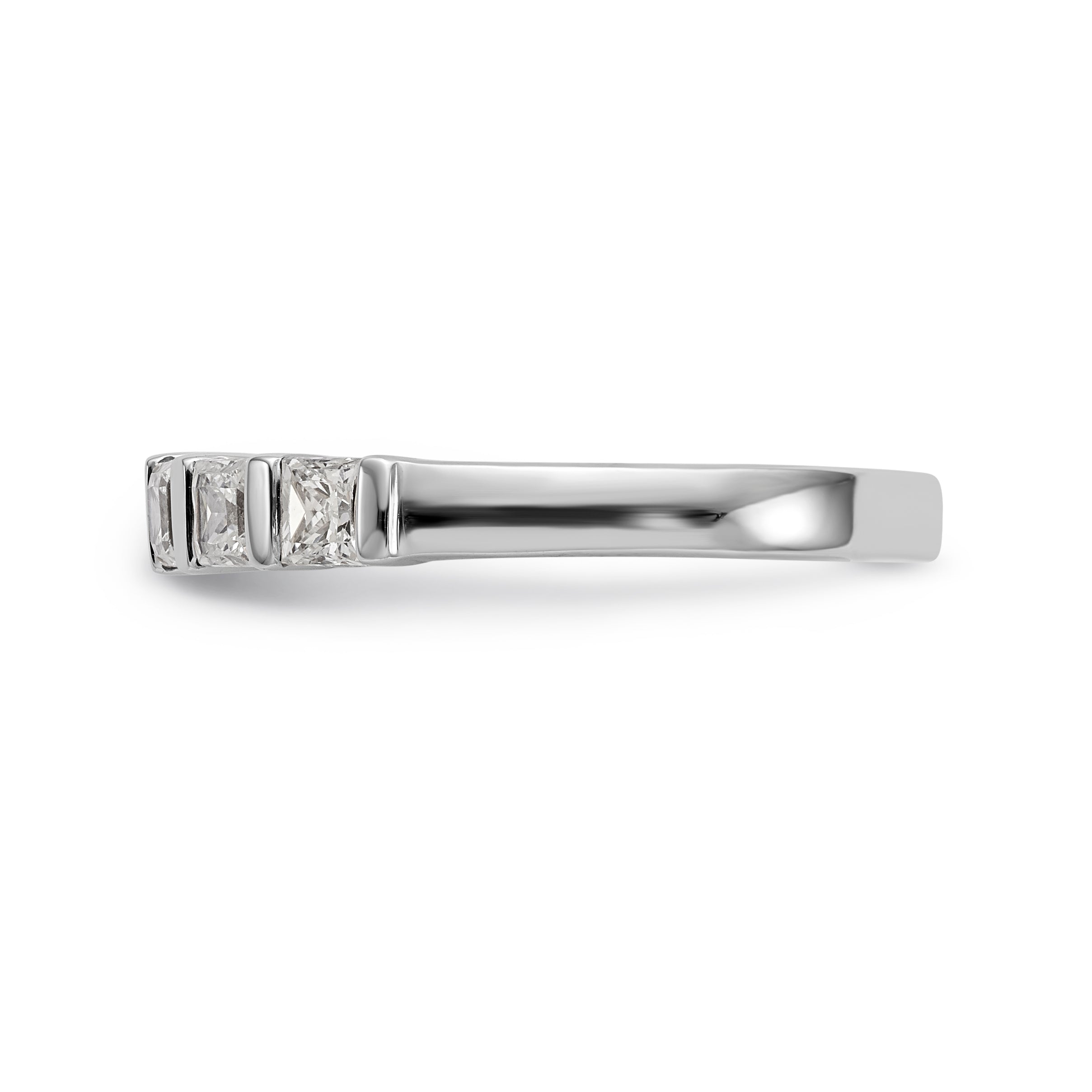 14K White Gold 7-Stone Real Diamond Band