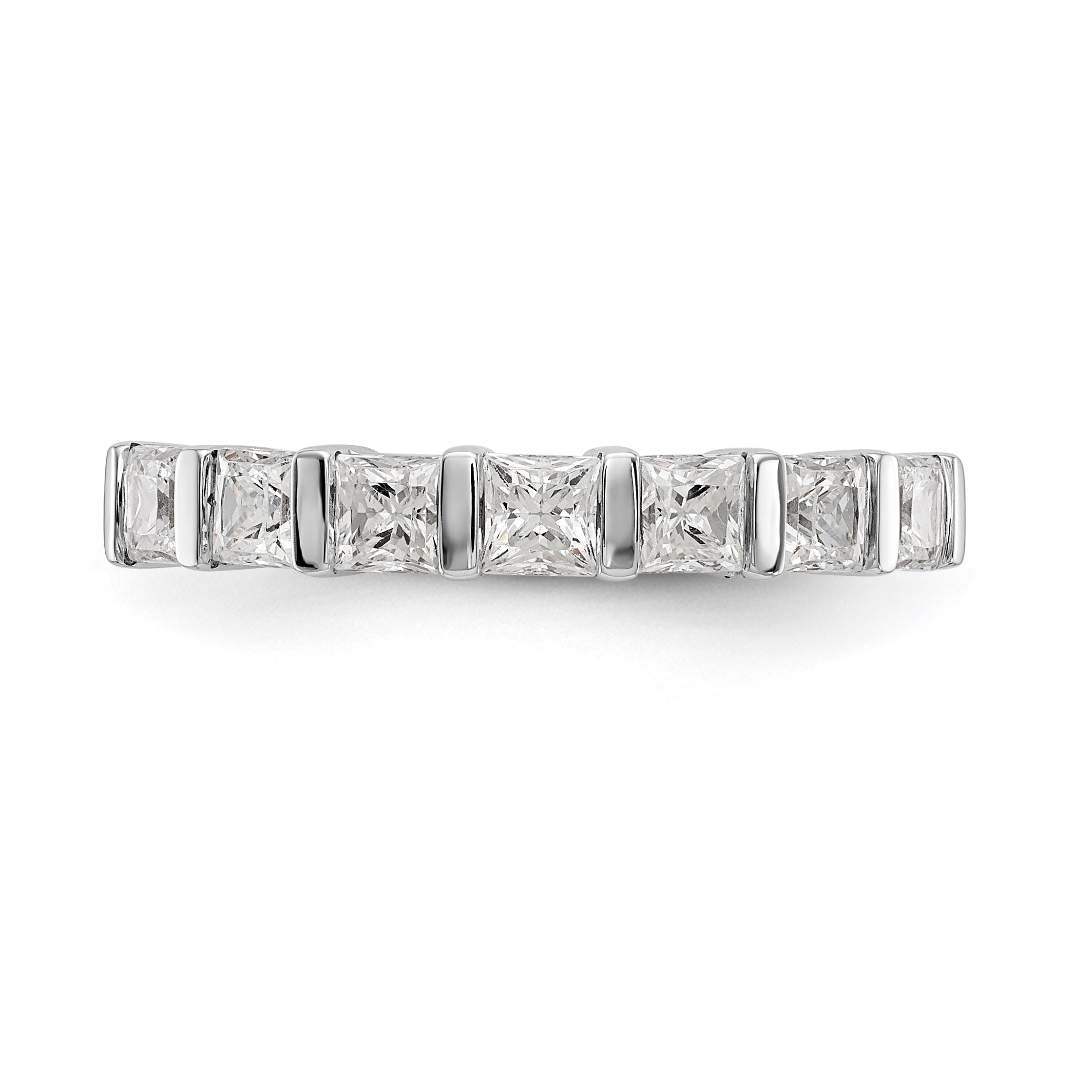 14K White Gold 7-Stone Real Diamond Band