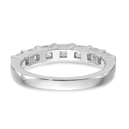 14K White Gold 7-Stone Real Diamond Band