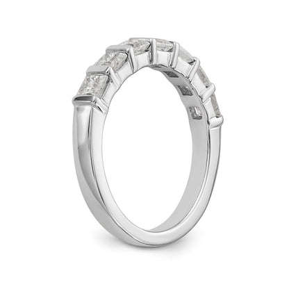 14K White Gold 7-Stone Real Diamond Band