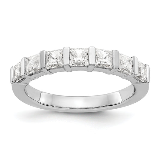 14K White Gold 7-Stone Real Diamond Band