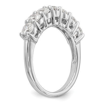 14k White Gold 7-Stone Shared Prong 3/4 carat Complete Round Diamond Band