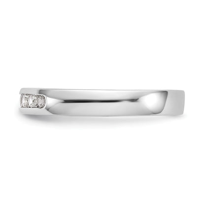14k White Gold 7-Stone 1/4 carat Round Diamond Complete Channel Band