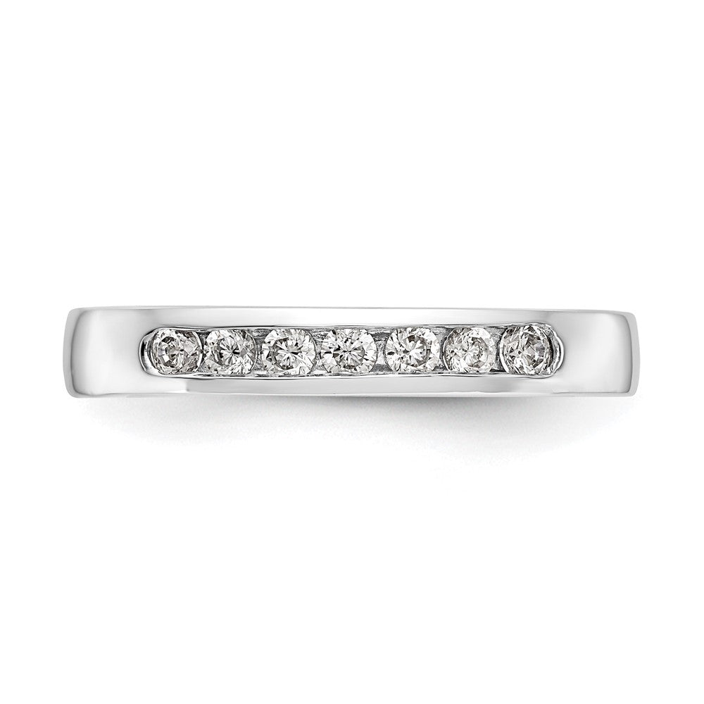 14K White Gold 7-Stone Real Diamond Channel Band