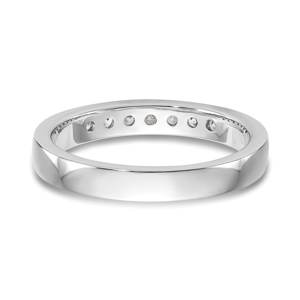 14k White Gold 7-Stone 1/4 carat Round Diamond Complete Channel Band