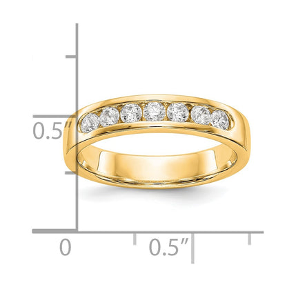 14k Yellow Gold 7-Stone 3/8 carat Round Diamond Complete Channel Band