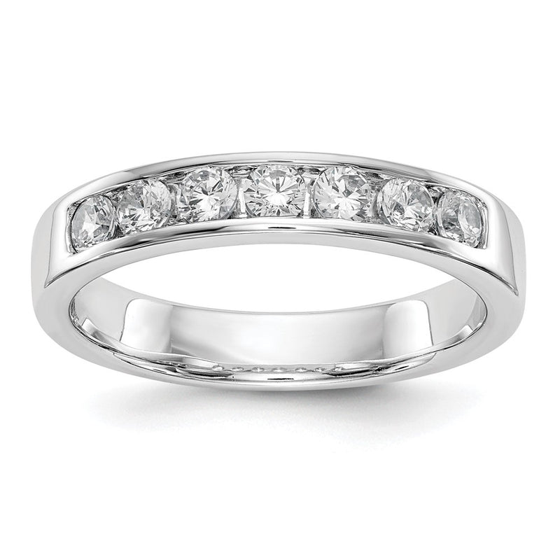 14K White Gold 7 Stone Diamond Channel Band