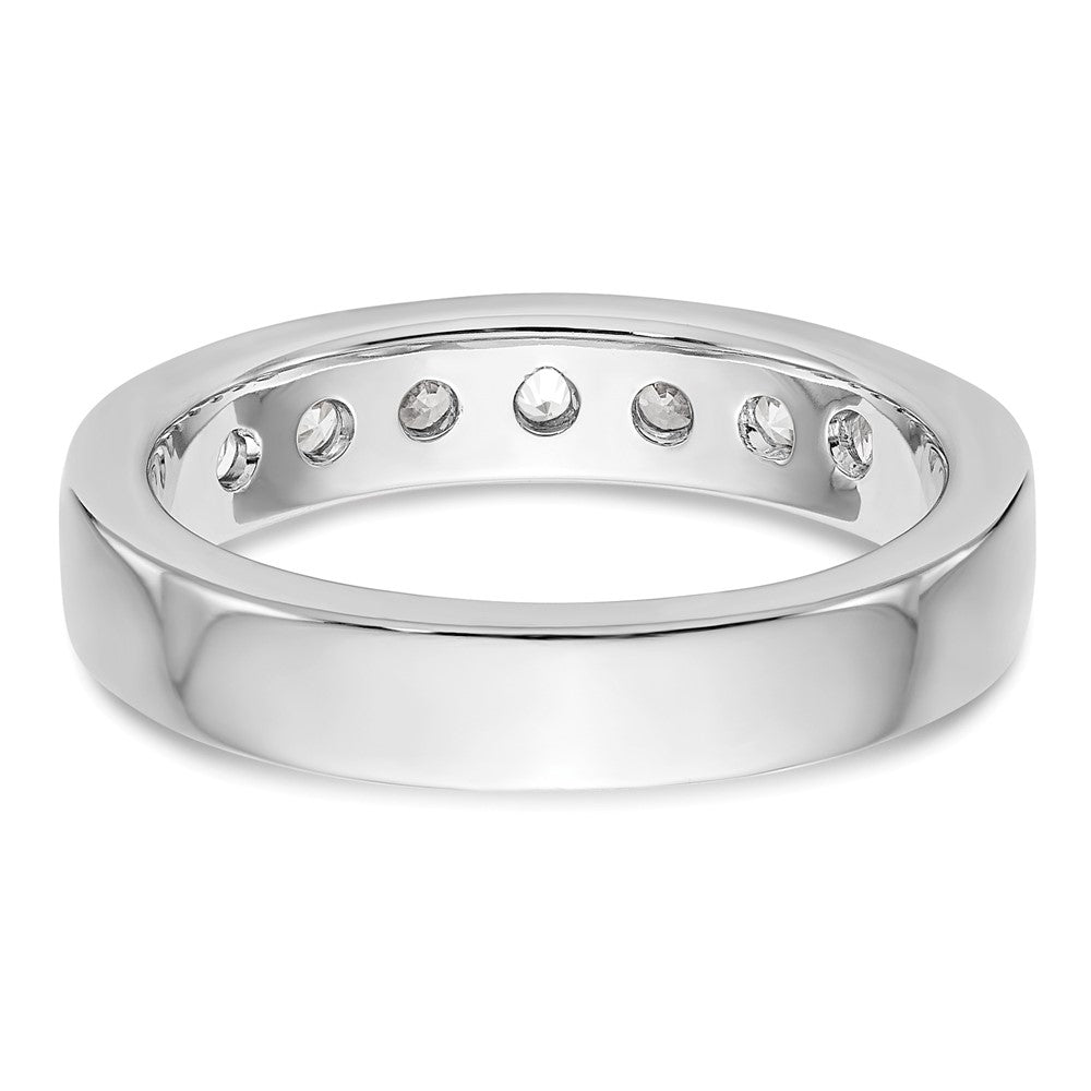 14K White Gold 7-Stone Real Diamond Channel Band
