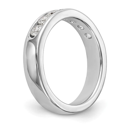 14K White Gold 7-Stone Real Diamond Channel Band