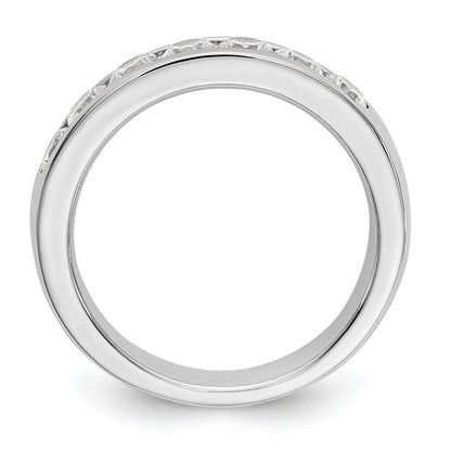 14K White Gold 7-Stone 1 carat Round Diamond Complete Channel Wedding Band Ring