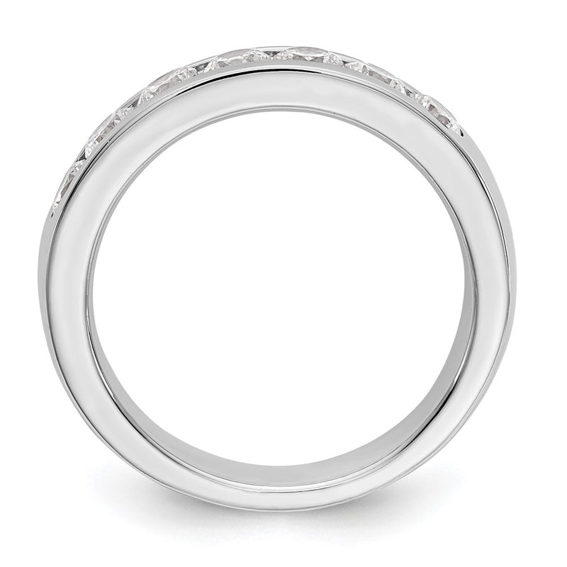 14K White Gold 7-Stone 1 carat Round Diamond Complete Channel Wedding Band Ring