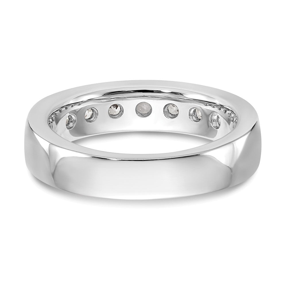 14k White Gold 7-Stone 1 carat Round Diamond Complete Channel Band