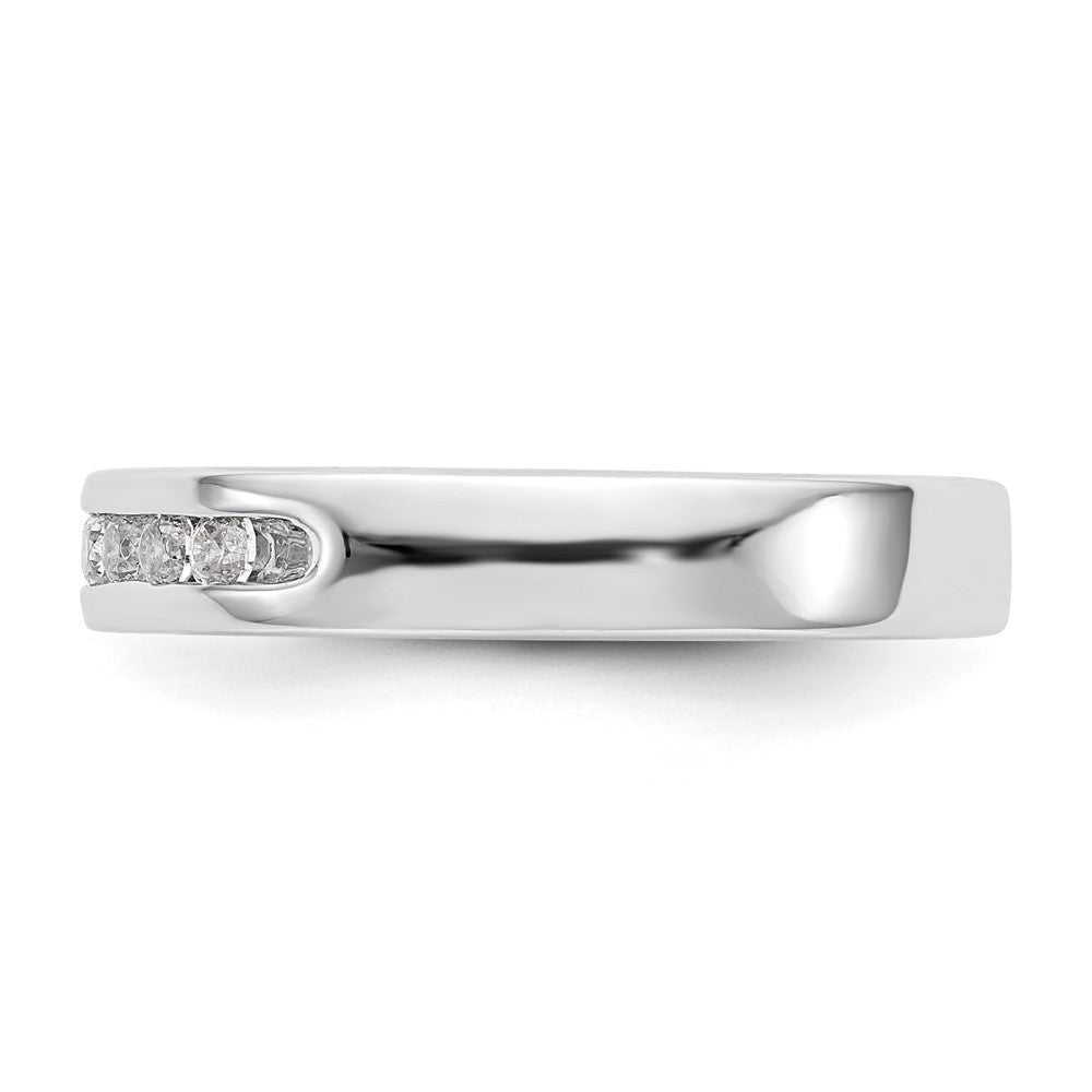 14K White Gold 7-Stone Real Diamond Channel Band