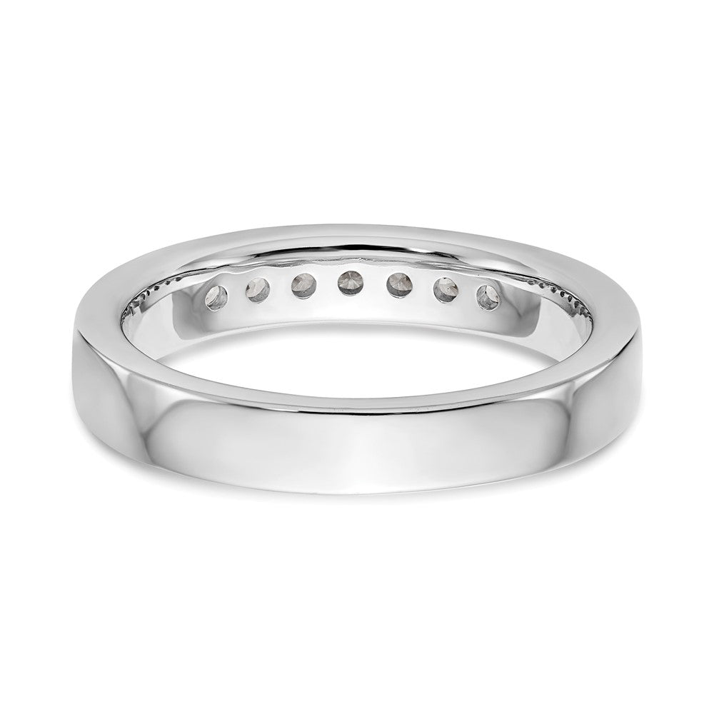 14K White Gold 7-Stone Real Diamond Channel Band