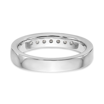 14K White Gold 7-Stone Real Diamond Channel Band