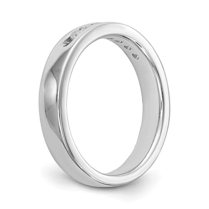 14K White Gold 7-Stone Real Diamond Channel Band