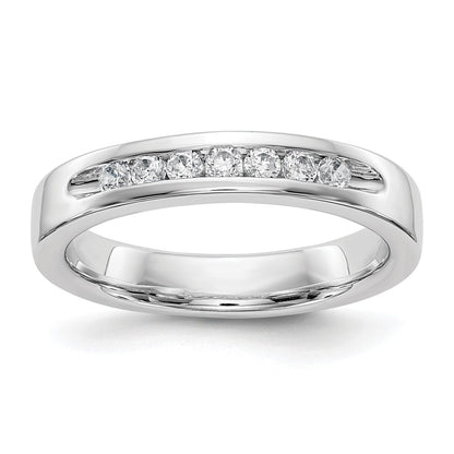 14K White Gold 7-Stone Real Diamond Channel Band