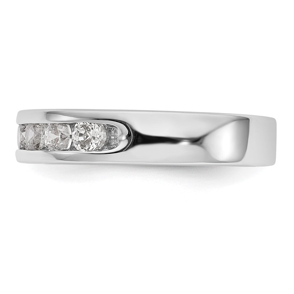 14K White Gold 7-Stone Real Diamond Channel Band