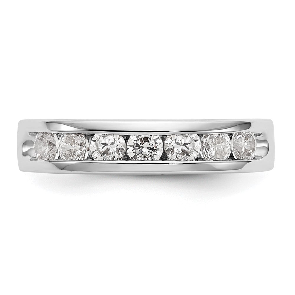 14K White Gold 7-Stone Real Diamond Channel Band