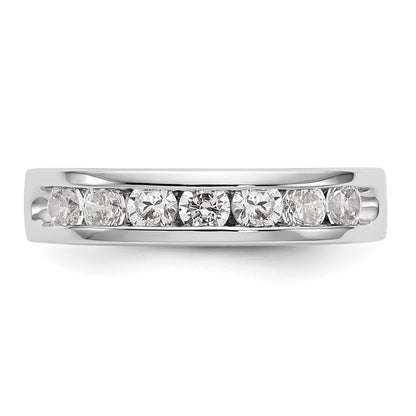 14K White Gold 7-Stone Real Diamond Channel Band