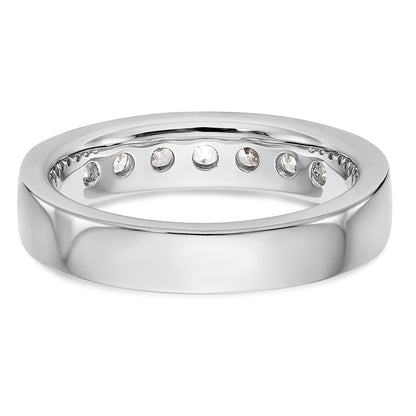 14K White Gold 7-Stone Real Diamond Channel Band
