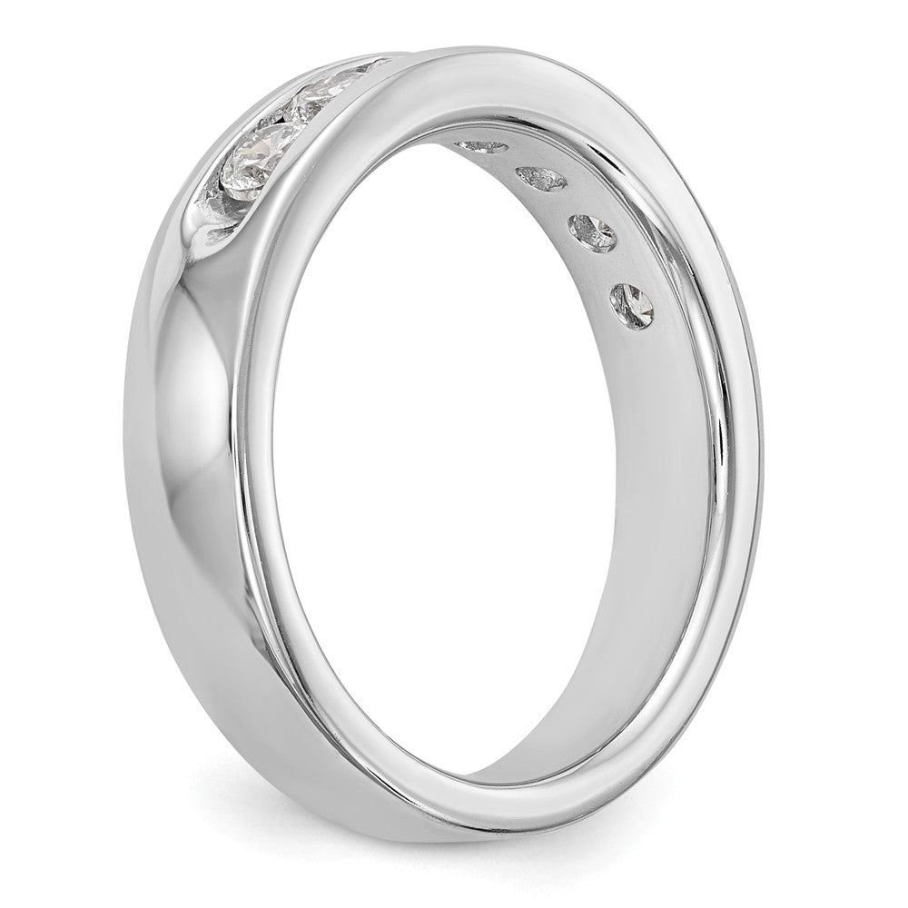 14K White Gold 7-Stone Real Diamond Channel Band