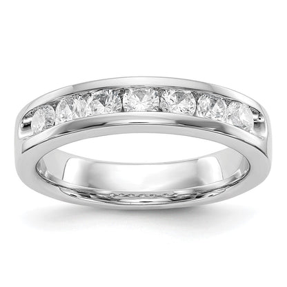 14K White Gold 7-Stone Real Diamond Channel Band