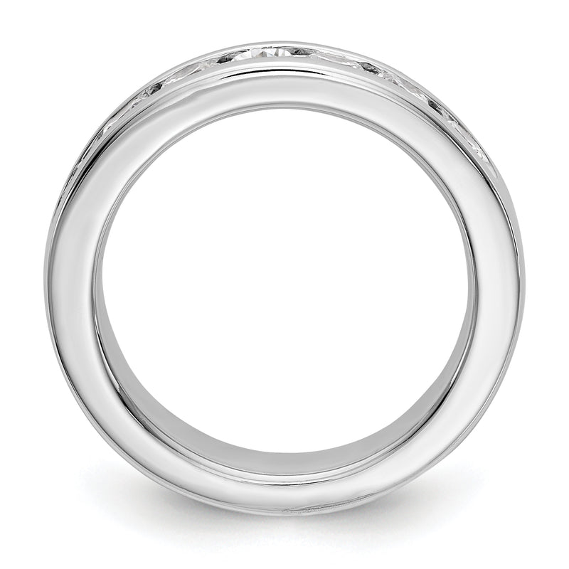 14K White Gold 7 Stone 1 Carat Round Diamond Complete Channel Band