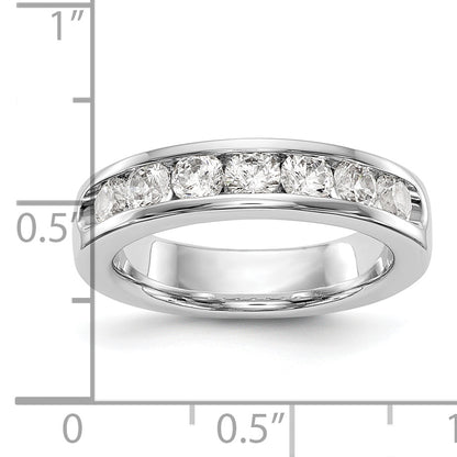 14K White Gold 7 Stone 1 Carat Round Diamond Complete Channel Band