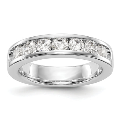 14K White Gold 7 Stone 1 Carat Round Diamond Complete Channel Band