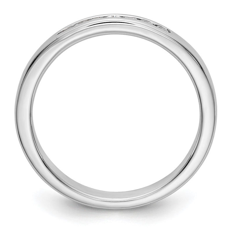 14K White Gold 7-Stone Real Diamond Channel Band
