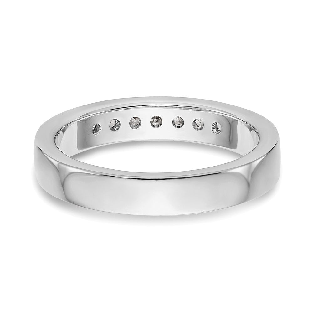 14K White Gold 7-Stone Real Diamond Channel Band