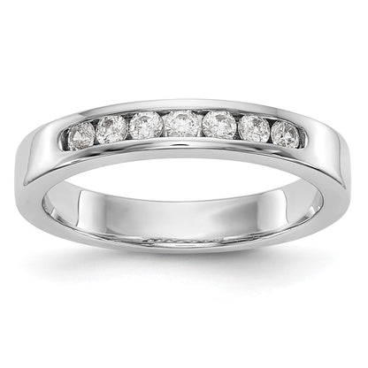 Platinum 7-Stone 1/4 carat Round Diamond Complete Channel Wedding Band Ring