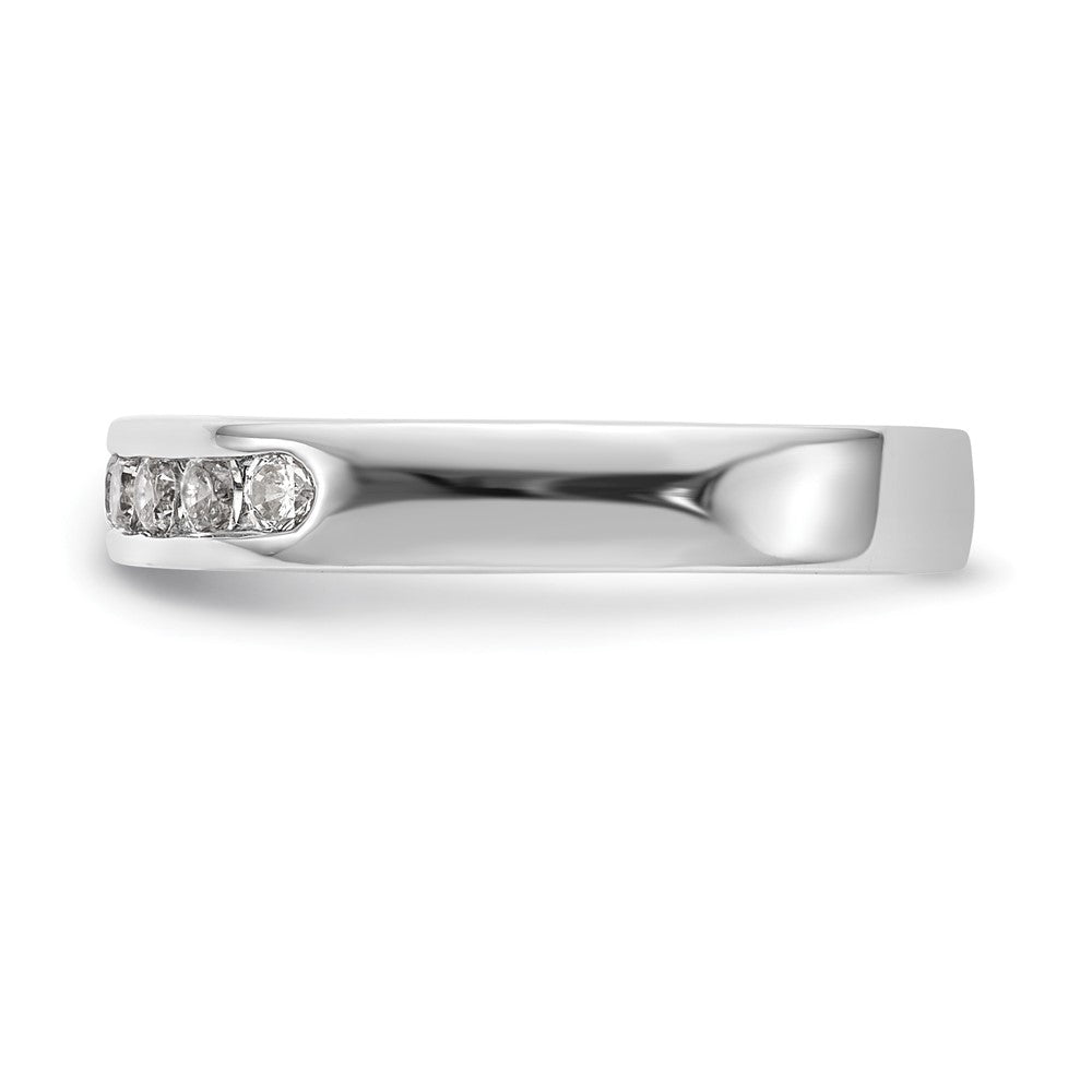 14K White Gold 7-Stone Real Diamond Channel Band